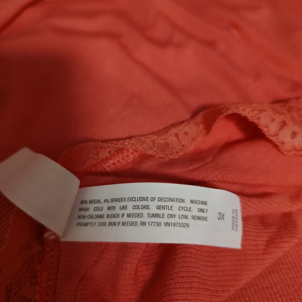 Auden Pink Tank Top & Tie Waist Shorts Lace Accent Sleep Lounge Set Size 3X - Picture 9 of 15